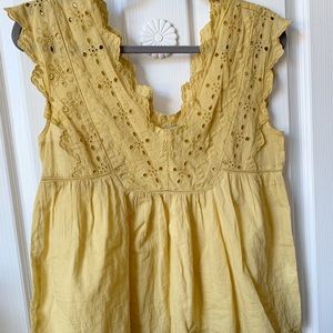 Lucky Brand women’s eyelet peasant blouse